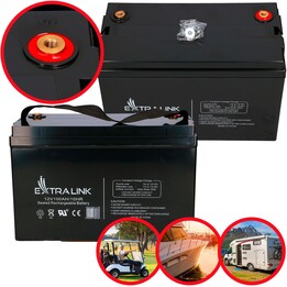 Extralink 12V 100ah AGM Battery, Maintenance Free