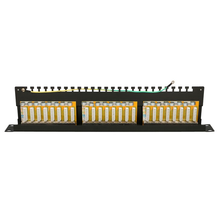 Painel de conexão Extralink Cat5e STP V2, 24 portas