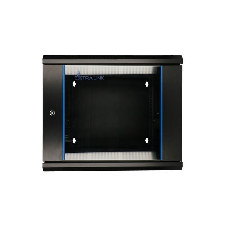 Baie de brassage Extralink 6U 600x600 AZH noire, montage mural, double section