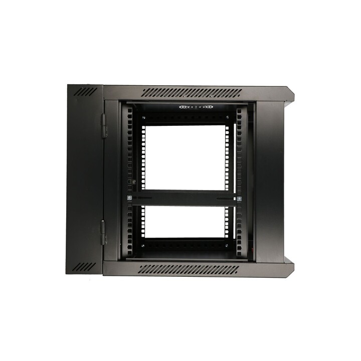 Baie de brassage Extralink 6U 600x600 AZH noire, montage mural, double section