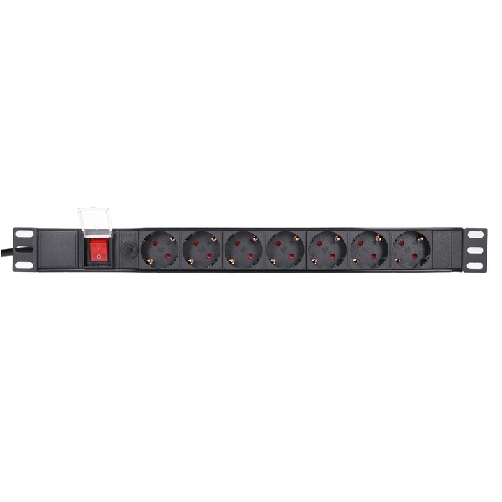 Extralink Expdu7eu SW Power Strip, 19" 1U, 7 EU Sockets, with Switch, 2m