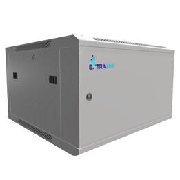 Extralink 6U-Rackschrank 600x600 mm, Grau, Wandmontage, Vollstahltüren