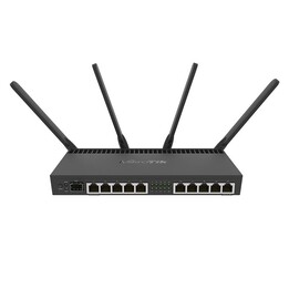 Router Wifi Mikrotik Rb4011igs+5hacq2hnd-in, Doble Banda 1733mb/s, 10x Rj45 1000mb/s, 1x Sfp+