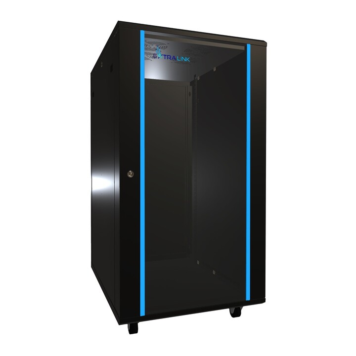 Extralink Rack-Schrank 22 HE 600 x 800 mm Schwarz