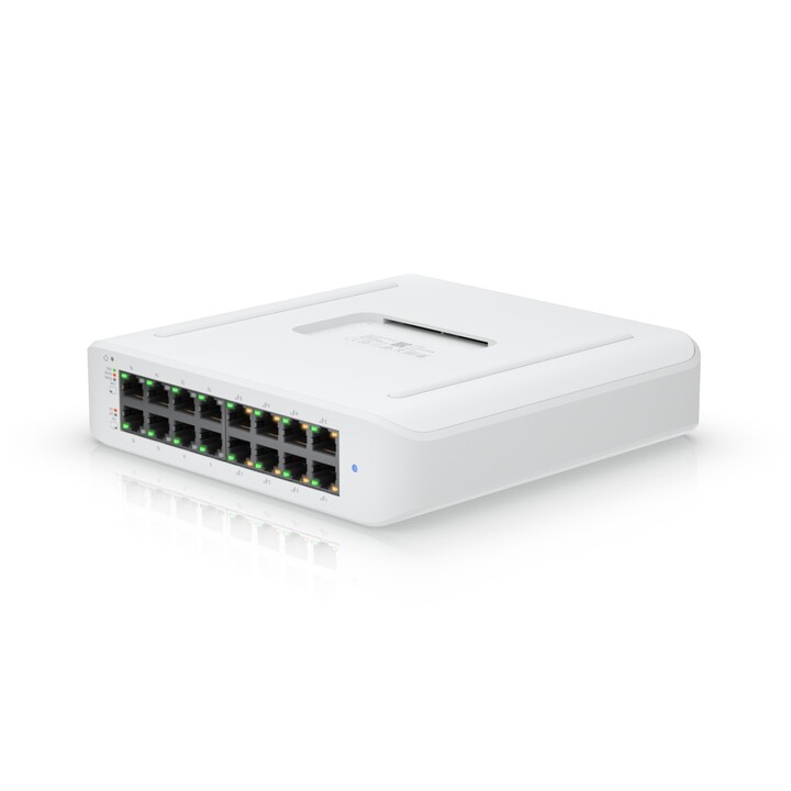 Ubiquiti USW-Lite-16-PoE-Switch, UniFi Gen2, 16x RJ45 1000 Mbit/s, 8x PoE+, 45 W