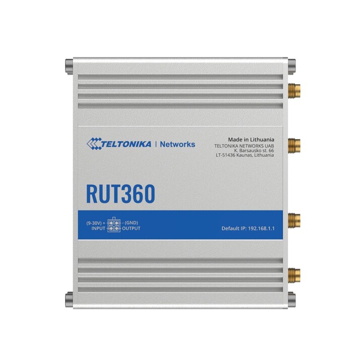 Router LTE industriale Teltonika Rut360, Cat.6, 1x LAN, 1x WAN Wi-Fi 100 mb/s 2,4 GHz, Rut360 000000