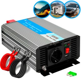 Extralink Opip-600w | Spannungswandler | 12 V, 600 W Sinus-Wechselrichter, USB-A, USB Typ C
