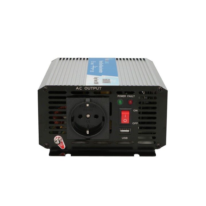 Extralink Opip-600w | Convertidor de Voltaje | 12v, 600w Sinusoidal Pura, Usb-a, USB Type C