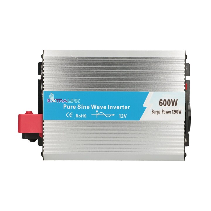 Extralink Opip-600w | Convertidor de Voltaje | 12v, 600w Sinusoidal Pura, Usb-a, USB Type C