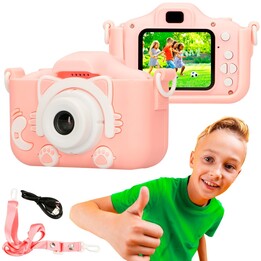 Caméra numérique Extralink Kids H27 rose, 1080p 30 ips, écran 2 pouces