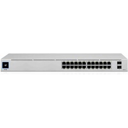 Switch Ubiquiti UniFi USW-24-POE 24xGbE RJ45 (16xPoE+) + 2x1G SFP 95W Layer 2 Managed Rack 1U fanless
