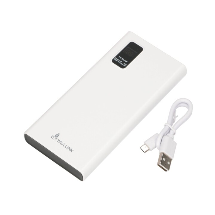 Power Bank Extralink Epb-067w 10000mah White, Fast Charging, Usb-c