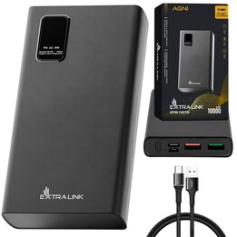 Power Bank Extralink Epb-067b 10000mah Black, Fast Charging Usb-c