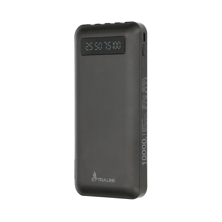 Extralink EPB-083 Powerbank 10000 mAh Schwarz, Tragbares Ladegerät, USB-C