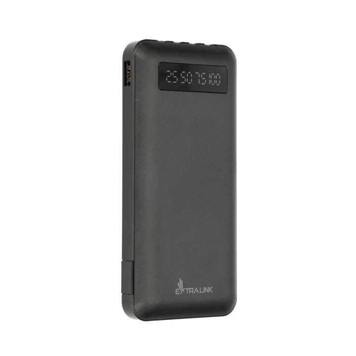 Extralink EPB-083 Powerbank 10000 mAh Schwarz, Tragbares Ladegerät, USB-C