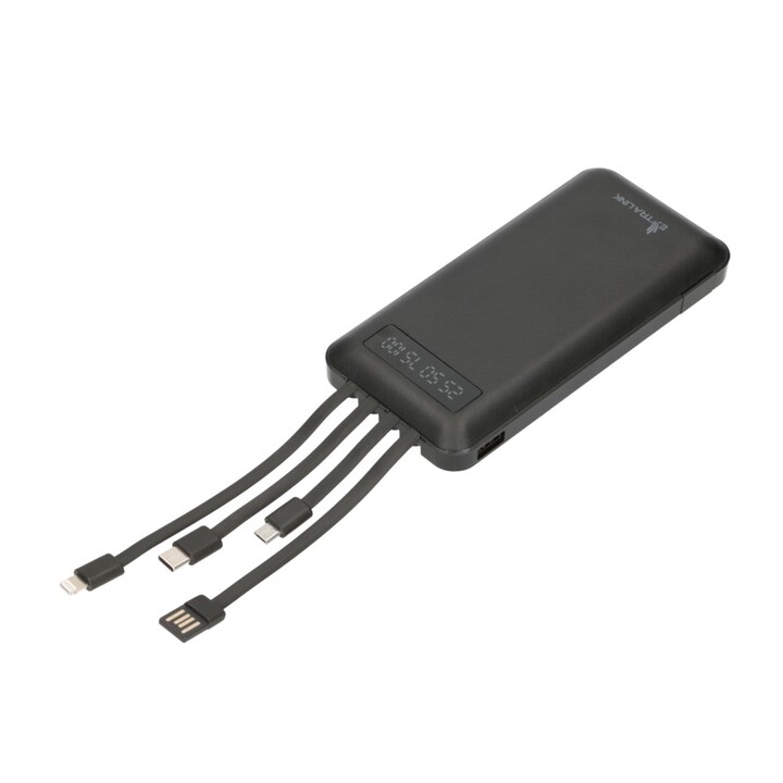 Extralink EPB-083 Powerbank 10000 mAh Schwarz, Tragbares Ladegerät, USB-C