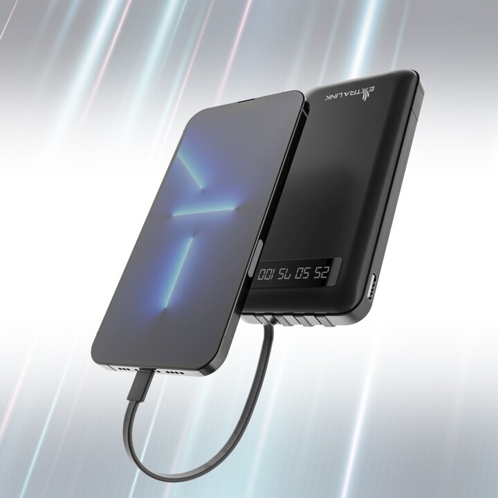 Extralink EPB-083 Powerbank 10000 mAh Schwarz, Tragbares Ladegerät, USB-C