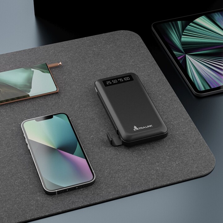 Extralink EPB-083 Powerbank 10000 mAh Schwarz, Tragbares Ladegerät, USB-C