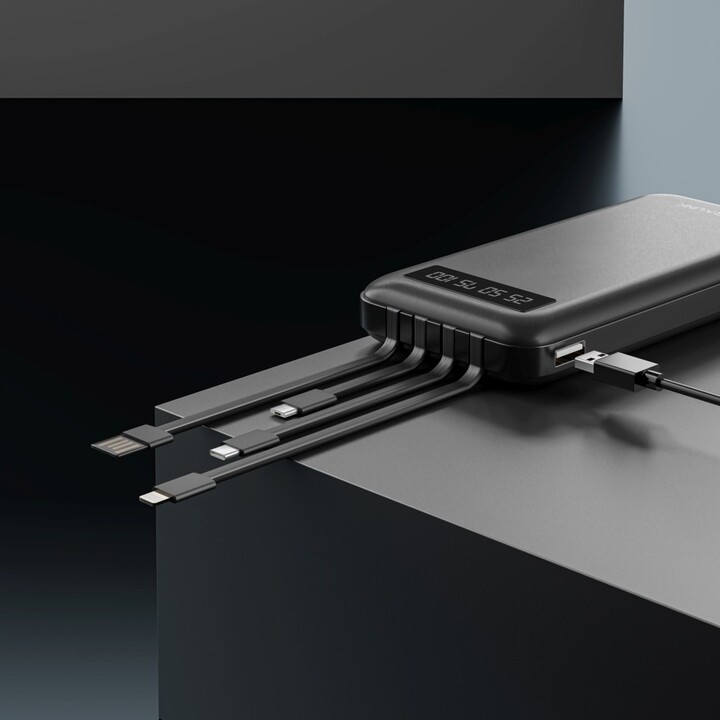 Extralink EPB-083 Powerbank 10000 mAh Schwarz, Tragbares Ladegerät, USB-C