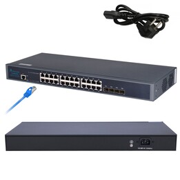 Switch Extralink Chiron, 24 porte RJ45 1000 Mbps, 4 porte SFP+, livello 3, gestito.