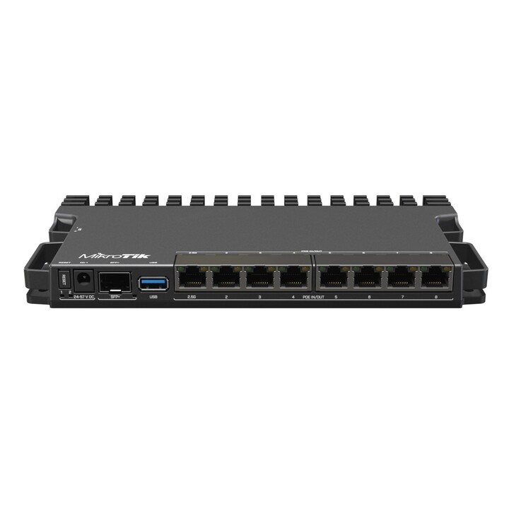 Roteador Mikrotik RB5009UPR+S+IN, 7 portas RJ45 1000MB/s PoE, 1 porta RJ45 2.5Gb/s PoE, 1 porta SFP+, 1 porta USB 3.0