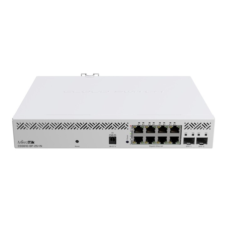 Switch Mikrotik Css610-8p-2s+in, 8x 1000mb/s Poe, 2x Sfp+, Vlan