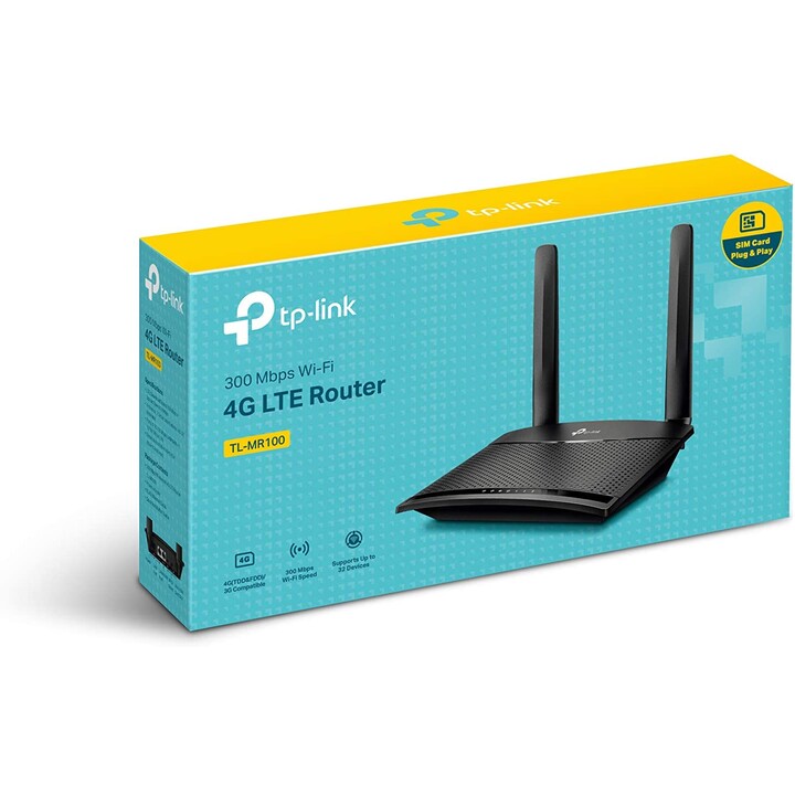TP-LINK TL-MR100 LTE routeur sans fil Monobande (2,4 GHz) Noir