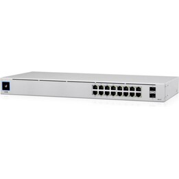 Commutateur Ubiquiti UniFi USW-16-POE 16xGbE RJ45 (8xPoE+) + 2x1G SFP 42W Layer 2 Managed Rack 1U fanless