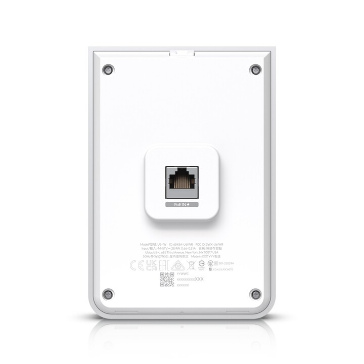 Access point Ubiquiti U6-iw, Unifi6 a parete, Wi-Fi 6 dual band, 1 ingresso GbE PoE, 4 uscite GbE PoE