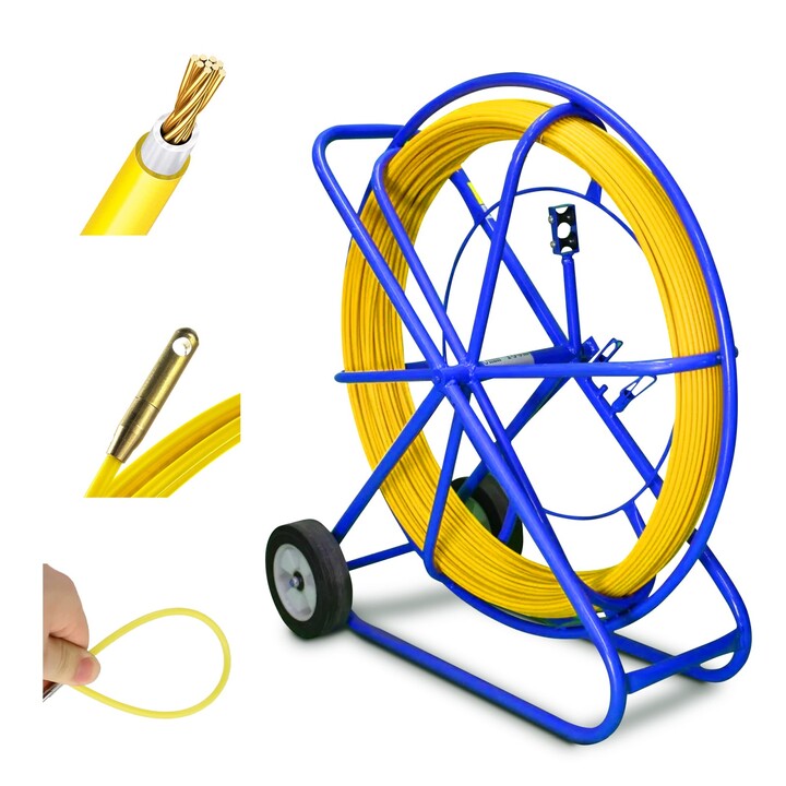 Extralink 8mm 250m Cable Pulling Pilot, Fiberglass FRP, Diameter 8mm, Length 250m, Yellow
