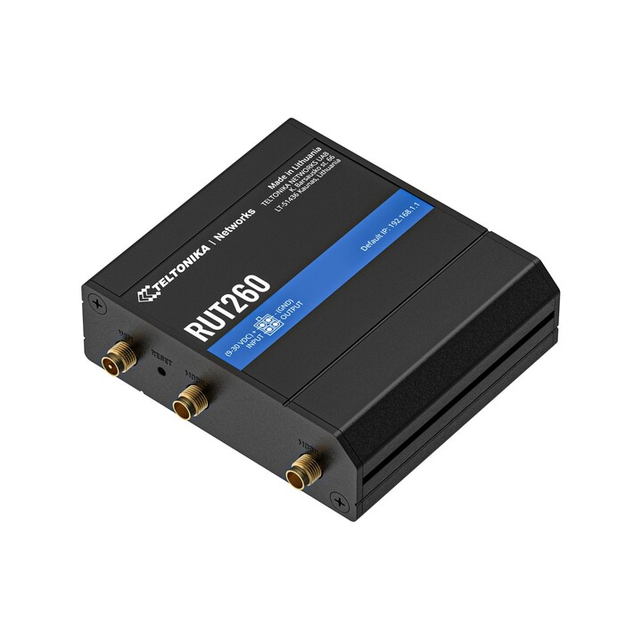 Router LTE Industrial Teltonika Rut260, Cat.6, 2x LAN 100mb/s Wifi 2.4ghz, Rut260 000000