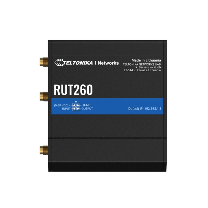 Router LTE Industrial Teltonika Rut260, Cat.6, 2x LAN 100mb/s Wifi 2.4ghz, Rut260 000000
