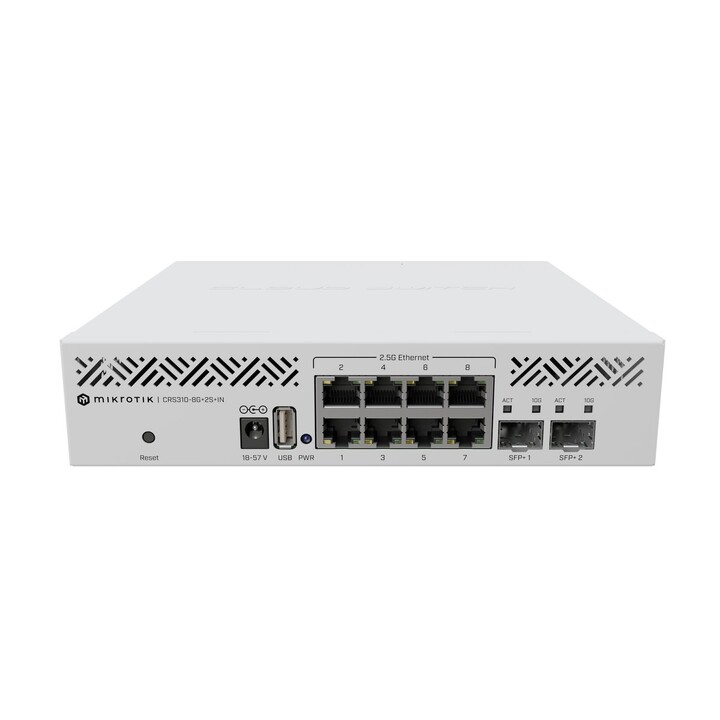 Switch Mikrotik Crs310-8g+2s+in, 8x RJ45 2.5Gb/s, 2x SFP+, Roteadores L5, Desktop