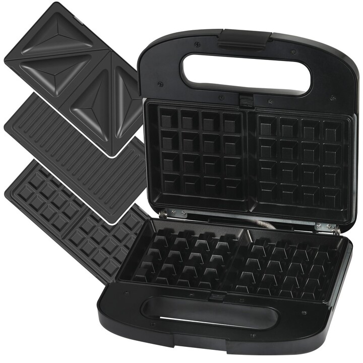 Extralink Smart Life Grill Sandwich & Waffle Maker Sj-37a, 1000w, Tostadora con 3 Placas Intercambiables