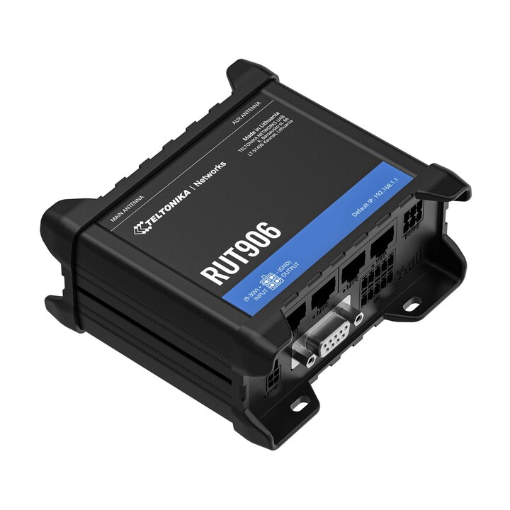 Teltonika Rut906 Professioneller industrieller 4G LTE Router, Cat.4, WLAN, Dual-SIM, 1x WAN, 3x LAN, IP30