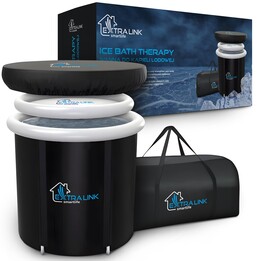 Bañera de hielo plegable ExtraLink para recuperación deportiva y terapia de frío, negra