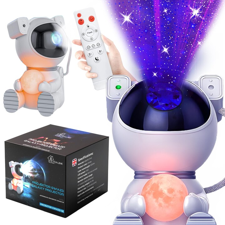 Night Light Projector, Bright Moon Extralink Home Star Projector with Moon, for Kids, Astronaut