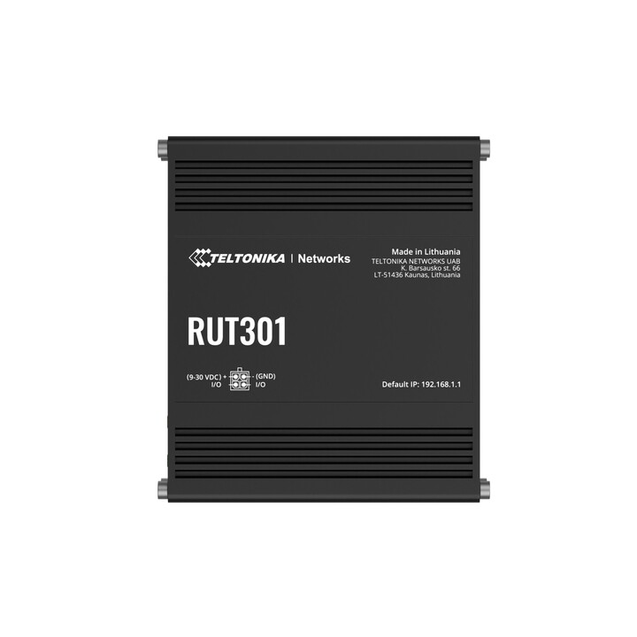 Router industriale Teltonika Rut301, 5 porte RJ45 da 100 Mbps, USB 2.0, IP30