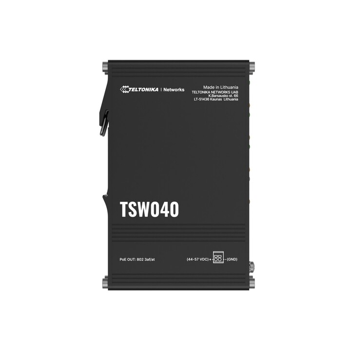 Switch Teltonika TSW040, 8 portas RJ45 100MB/s PoE, 240W, IP30