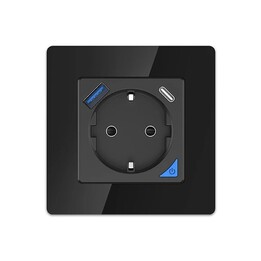 Extralink Smart Life Wall Set Pro Smart Plug Set, Black, 230v, 1x USB A, 1x USB C, Wifi