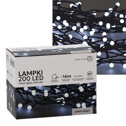 Extralink Lampki LED Kulki 200l Zimny BiaŁy, DŁ. 3 + 16 M *0153