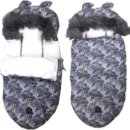 Extralink Sleeping Bag for Stroller, Car Seat and Sled with Ears, Faux Fur Padded 100cm Camouflage