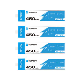 Betafpv Bt2.0 450mah Pacchetto da 4 | Kit batteria per Drone 1S | 3,8 V, 450 mAh