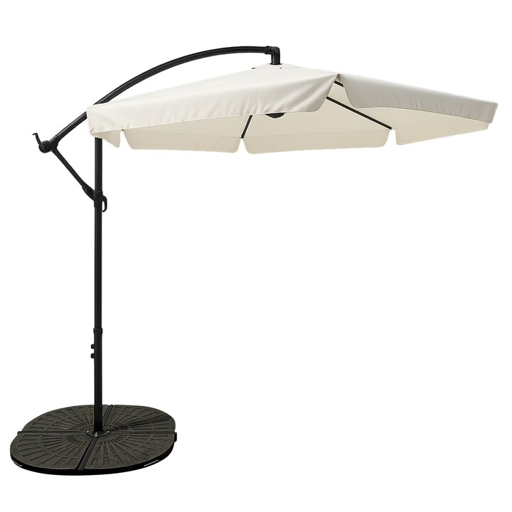 Black Forest Garden Umbrella with Side Panels, Large 3m Beige Arm