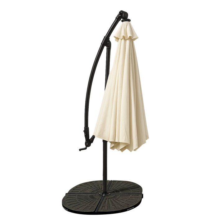 Black Forest Garden Umbrella with Side Panels, Large 3m Beige Arm