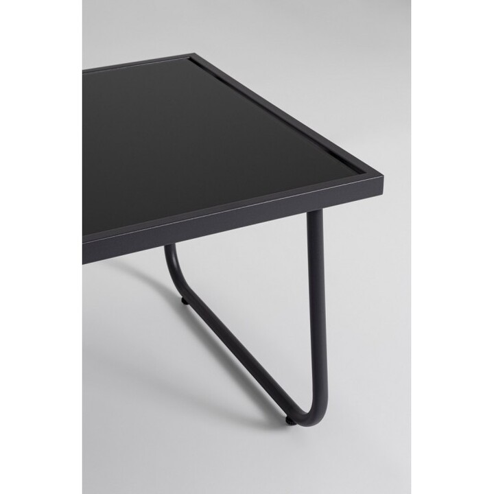 Juego de Muebles de Jardín Black Forest, Textilene Dos Sillas + Tumbona + Mesa Plegable Negra