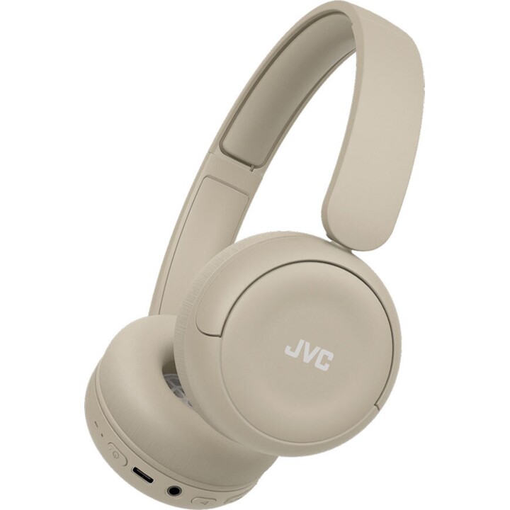 Cuffie wireless e cablate JVC HA-S59W, sovraurali per musica/uso quotidiano, USB tipo C, Bluetooth, beige