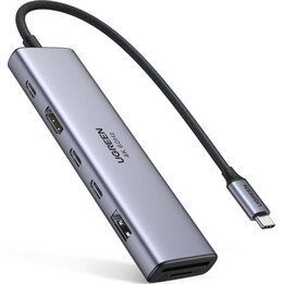 Ugreen Revodok Hub USB-C 7 en 1 HDMI 4K60Hz 2xUSB-C3.2 USB-A3.2 SD/TF PD100W Gris