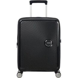 American Tourister SoundBox Spinner Cabin Suitcase 55cm Black Expandable TSA 35.5/41L 4 Wheels