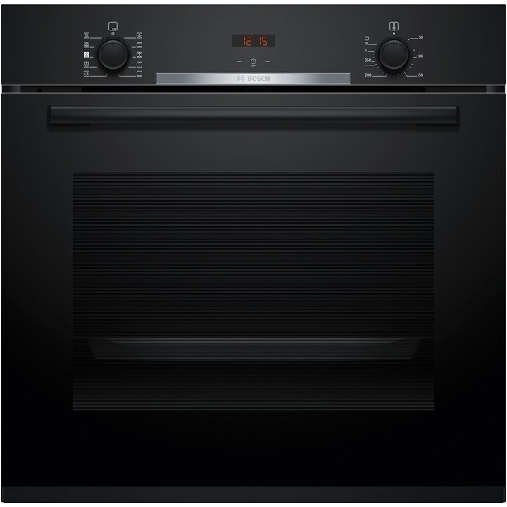 Bosch Serie 4 HQA334EB4, Horno de 71L y 3400W con horneado 3D profesional y acabado elegante, Negro